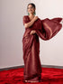 Dark Coffee with Bronze Bhagalpur Silk Saree with Blouse Fabric